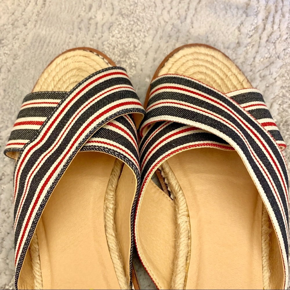 Topshop Red Blue Cross Espadrille Beachy Sandal 8 - Picture 7 of 8